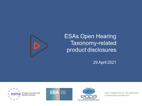 ESAs Open Hearing