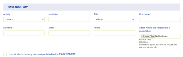 Consultations response form